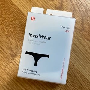 Lululemon Invisiwear Mid Rise Thong 3 pack in S/P